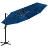 Image de vidaXL Parasol Ã  4 niveaux avec mÃ¢t en aluminium Bleu azurÃ© 3x3 m