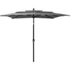 Image de vidaXL Parasol Ã  3 niveaux avec mÃ¢t en aluminium Anthracite 2,5x2,5 m