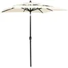 Image de vidaXL Parasol Ã  3 niveaux avec mÃ¢t en aluminium Sable 2x2 m