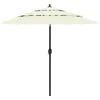 Image de vidaXL Parasol Ã  3 niveaux avec mÃ¢t en aluminium Sable 2,5 m