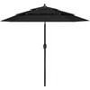 Image de vidaXL Parasol Ã  3 niveaux avec mÃ¢t en aluminium Noir 2,5 m