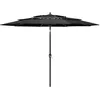 Image de vidaXL Parasol Ã  3 niveaux avec mÃ¢t en aluminium Anthracite 3 m
