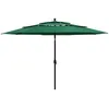 Image de vidaXL Parasol Ã  3 niveaux avec mÃ¢t en aluminium Vert 3,5 m