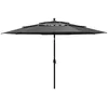 Image de vidaXL Parasol Ã  3 niveaux avec mÃ¢t en aluminium Anthracite 3,5 m