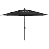 Image de vidaXL Parasol Ã  3 niveaux avec mÃ¢t en aluminium Noir 3,5 m