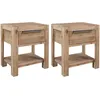 Image de vidaXL Tables de chevet avec tiroirs 2 pcs 40x30x48 cm Acacia solide
