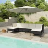 Image de Vidaxl Salon De Jardin 6 Pcs Avec Coussins RÃ©sine TressÃ©e Noir