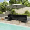 Image de Vidaxl Salon De Jardin 6 Pcs Avec Coussins RÃ©sine TressÃ©e Noir