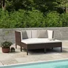 Image de Vidaxl Salon De Jardin 4 Pcs Avec Coussins RÃ©sine TressÃ©e Marron
