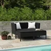 Image de Vidaxl Salon De Jardin 4 Pcs Avec Coussins RÃ©sine TressÃ©e Gris