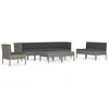 Image de Salon De Jardin 9 Pcs Avec Coussins RÃ©sine TressÃ©e Gris