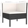 Image de Vidaxl Salon De Jardin 6 Pcs Avec Coussins RÃ©sine TressÃ©e Noir