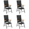 Image de Vidaxl Chaises De Jardin Lot De 4 RÃ©sine TressÃ©e Noir