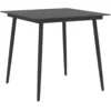 Image de vidaXL Table Ã  dÃ®ner de jardin Noir 80x80x74 cm Acier et verre