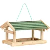Image de Vidaxl Mangeoire Ã Oiseaux Bois De Sapin 35x29,5x21 Cm