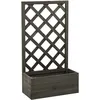 Image de Treillis De Jardin Avec BoÃ®te Ã Fleurs DÃ©tachable Grise 50x25x90 Cm Bois De Sapin Massif