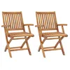 Image de Vidaxl Chaises De Jardin Pliables 2 Pcs Bois De Teck Massif