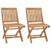 Image de Vidaxl Chaises De Jardin Pliables 2 Pcs Bois De Teck Massif