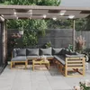 Image de Vidaxl Salon De Jardin 9 Pcs Avec Coussin Bois D'acacia Solide