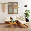 Image de Vidaxl Salon De Jardin 6 Pcs Avec Coussin CrÃ¨me Bois D'acacia Solide