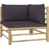Image de Vidaxl Salon De Jardin 2 Pcs Avec Coussins Gris FoncÃ© Bambou