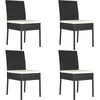 Image de vidaXL Chaises de salle Ã  manger de jardin 4 pcs RÃ©sine tressÃ©e Noir