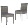 Image de vidaXL Chaises de salle Ã  manger de jardin 2 pcs RÃ©sine tressÃ©e Gris