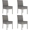 Image de vidaXL Chaises de salle Ã  manger de jardin 4 pcs RÃ©sine tressÃ©e Gris