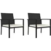 Image de vidaXL Chaises de salle Ã  manger de jardin 2 pcs RÃ©sine tressÃ©e Noir