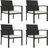 Image de vidaXL Chaises de salle Ã  manger de jardin 4 pcs RÃ©sine tressÃ©e Noir