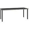Image de vidaXL Table Ã  dÃ®ner de jardin Gris 180x70x73 cm RÃ©sine tressÃ©e