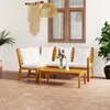 Image de Vidaxl Salon De Jardin 4 Pcs Avec Coussin CrÃ¨me Bois D'acacia Solide