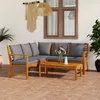 Image de Vidaxl Salon De Jardin 4 Pcs Avec Coussin Bois D'acacia Solide