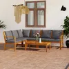 Image de Salon De Jardin 5 PiÃ¨ces En Bois D'acacia Massif Avec Coussins Et Table Basse