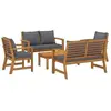 Image de Salons de jardin VidaXL  Salon de jardin  Bois d'acacia massif avec coussins gris P31599725