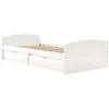 Image de vidaXL Cadre de lit avec 2 tiroirs Blanc Bois de pin massif 90x200 cm