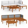 Image de Vidaxl Salon De Jardin 5 Pcs Avec Coussins CrÃ¨me Bois D'acacia Solide