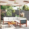 Image de Vidaxl Salon De Jardin 6 Pcs Avec Coussins CrÃ¨me Bois D'acacia Solide