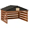 Image de vidaXL Garage de tondeuse Ã  gazon Noir et marron 78x74x54cm Sapin