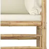 Image de Vidaxl Salon De Jardin 7 Pcs Avec Coussins Blanc CrÃ¨me Bambou
