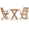 Image de Vidaxl Mobilier Ã DÃ®ner De Jardin Pliable 3 Pcs Bois D'acacia Solide