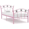 Image de vidaXL Cadre de lit sans matelas rose mÃ©tal 90x200 cm