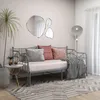 Image de Cadre de CanapÃ©-Lit DÃ©pliable avec BarriÃ¨re de SÃ©curitÃ© & Acier Robuste Gris 90x200 cm