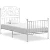 Image de vidaXL Cadre de lit sans matelas blanc mÃ©tal 90x200 cm