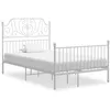 Image de vidaXL Cadre de lit sans matelas blanc mÃ©tal 120x200 cm