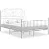 Image de vidaXL Cadre de lit et tÃªte de lit sans matelas blanc 140x200 cm mÃ©tal