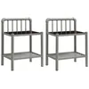 Image de vidaXL Tables de chevet 2 pcs Gris et noir MÃ©tal et verre