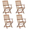 Image de Vidaxl Chaises Pliables D'extÃ©rieur Lot De 4 Bois D'acacia Solide