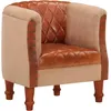 Image de vidaXL Chaise cabriolet marron cuir vÃ©ritable bois de manguier massif