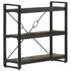 Image de vidaXL BibliothÃ¨que Ã  3 niveaux Noir 90x30x80 cm Bois de manguier